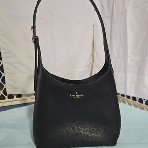 kate spade Black Pebbled Leather Shoulder Hobo Bag